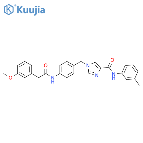 1-({4-[2-(3-methoxyphenyl)acetamido]phenyl}methyl)-N-(3-methylphenyl)-1H-imidazole-4-carboxamide structure