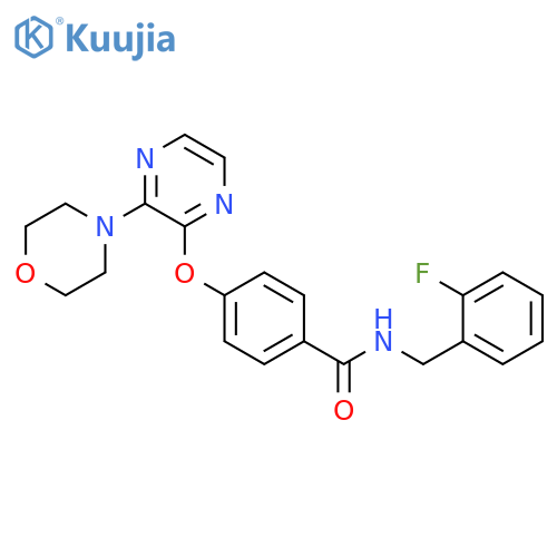 N-[(2-fluorophenyl)methyl]-4-{[3-(morpholin-4-yl)pyrazin-2-yl]oxy}benzamide structure