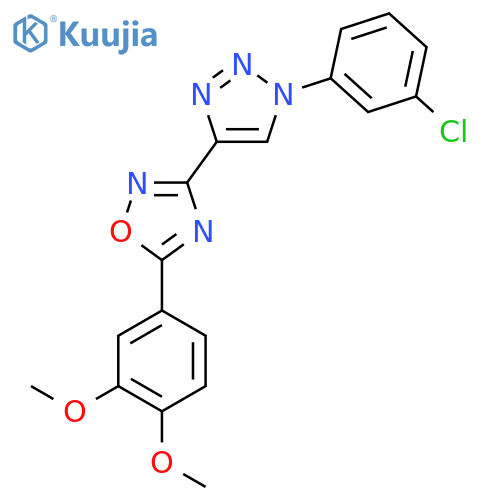 3-1-(3-chlorophenyl)-1H-1,2,3-triazol-4-yl-5-(3,4-dimethoxyphenyl)-1,2,4-oxadiazole structure