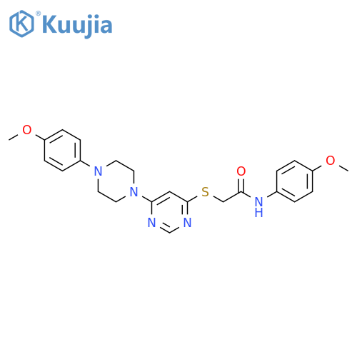 N-(4-methoxyphenyl)-2-({6-[4-(4-methoxyphenyl)piperazin-1-yl]pyrimidin-4-yl}sulfanyl)acetamide structure