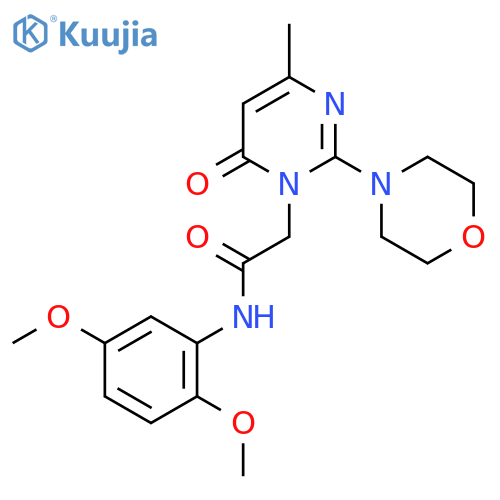 N-(2,5-dimethoxyphenyl)-2-4-methyl-2-(morpholin-4-yl)-6-oxo-1,6-dihydropyrimidin-1-ylacetamide structure
