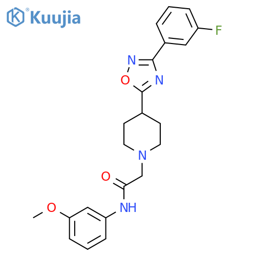 2-{4-3-(3-fluorophenyl)-1,2,4-oxadiazol-5-ylpiperidin-1-yl}-N-(3-methoxyphenyl)acetamide structure