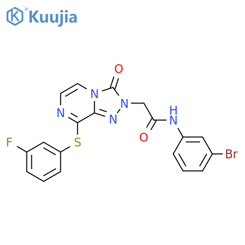 N-(3-bromophenyl)-2-{8-(3-fluorophenyl)sulfanyl-3-oxo-2H,3H-1,2,4triazolo4,3-apyrazin-2-yl}acetamide structure