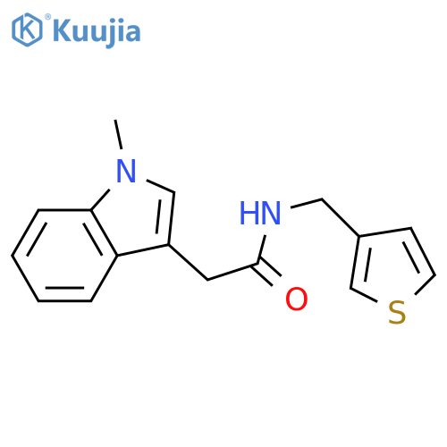 2-(1-methyl-1H-indol-3-yl)-N-[(thiophen-3-yl)methyl]acetamide structure