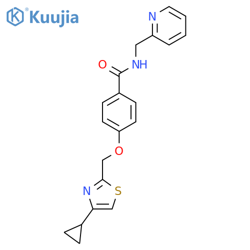 4-(4-cyclopropyl-1,3-thiazol-2-yl)methoxy-N-(pyridin-2-yl)methylbenzamide structure