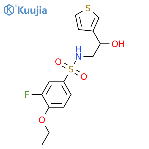 4-ethoxy-3-fluoro-N-2-hydroxy-2-(thiophen-3-yl)ethylbenzene-1-sulfonamide structure