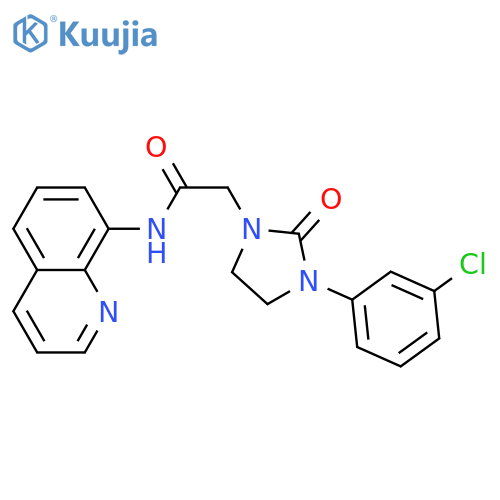 2-3-(3-chlorophenyl)-2-oxoimidazolidin-1-yl-N-(quinolin-8-yl)acetamide structure