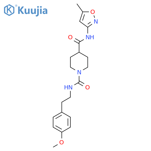 N1-2-(4-methoxyphenyl)ethyl-N4-(5-methyl-1,2-oxazol-3-yl)piperidine-1,4-dicarboxamide structure