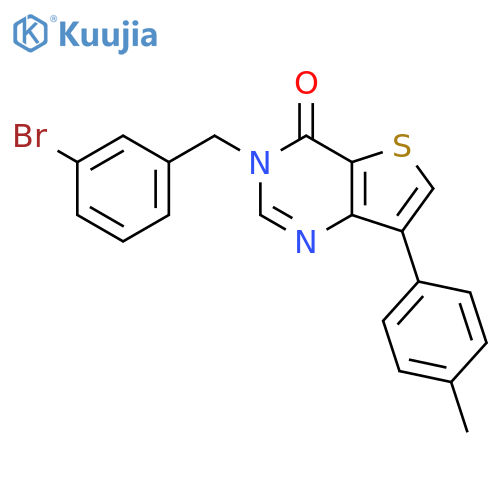 3-[(3-bromophenyl)methyl]-7-(4-methylphenyl)-3H,4H-thieno[3,2-d]pyrimidin-4-one structure