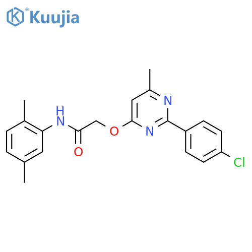 2-{[2-(4-chlorophenyl)-6-methylpyrimidin-4-yl]oxy}-N-(2,5-dimethylphenyl)acetamide structure