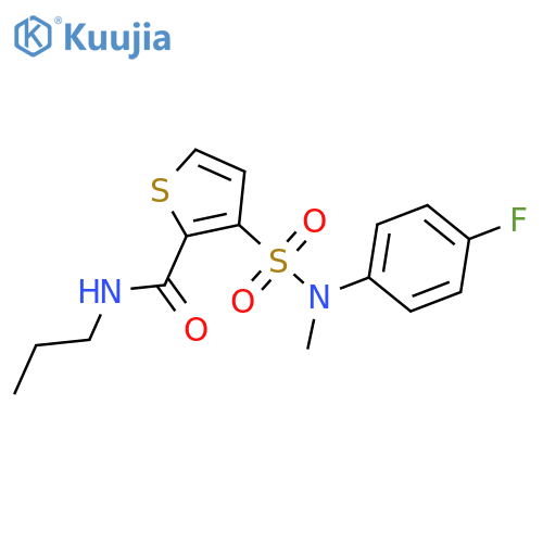 3-[(4-fluorophenyl)(methyl)sulfamoyl]-N-propylthiophene-2-carboxamide structure