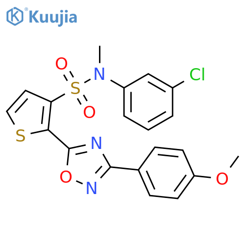 N-(3-chlorophenyl)-2-[3-(4-methoxyphenyl)-1,2,4-oxadiazol-5-yl]-N-methylthiophene-3-sulfonamide structure