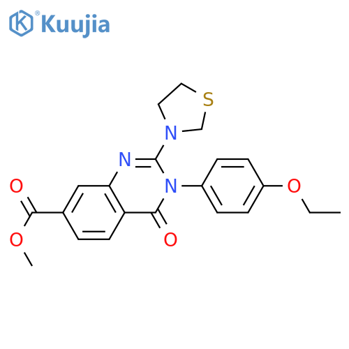 methyl 3-(4-ethoxyphenyl)-4-oxo-2-(1,3-thiazolidin-3-yl)-3,4-dihydroquinazoline-7-carboxylate structure