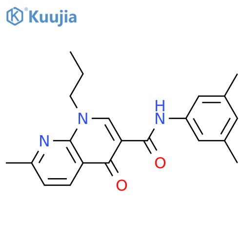 N-(3,5-dimethylphenyl)-7-methyl-4-oxo-1-propyl-1,4-dihydro-1,8-naphthyridine-3-carboxamide structure