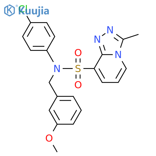 N-(4-chlorophenyl)-N-(3-methoxyphenyl)methyl-3-methyl-1,2,4triazolo4,3-apyridine-8-sulfonamide structure