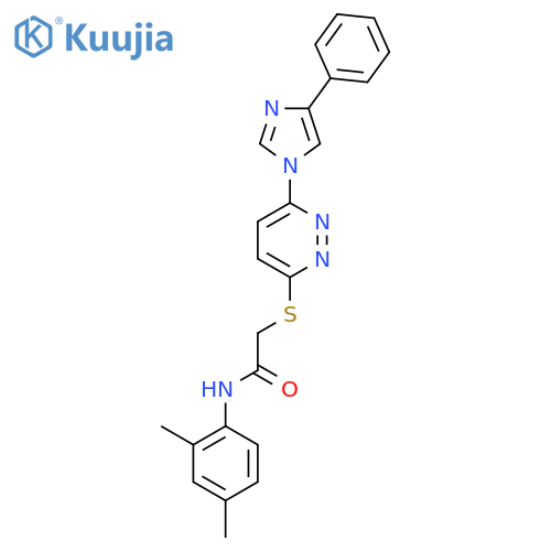 N-(2,4-dimethylphenyl)-2-{6-(4-phenyl-1H-imidazol-1-yl)pyridazin-3-ylsulfanyl}acetamide structure