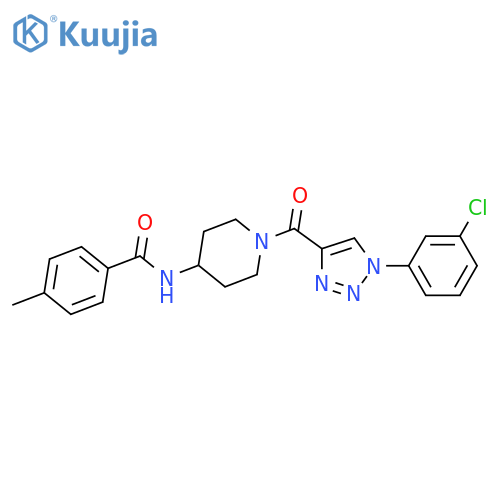 N-{1-1-(3-chlorophenyl)-1H-1,2,3-triazole-4-carbonylpiperidin-4-yl}-4-methylbenzamide structure