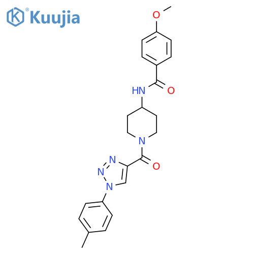 4-methoxy-N-{1-1-(4-methylphenyl)-1H-1,2,3-triazole-4-carbonylpiperidin-4-yl}benzamide structure