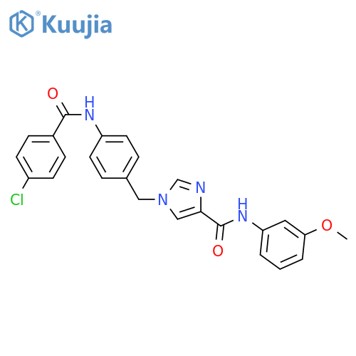 1-{[4-(4-chlorobenzamido)phenyl]methyl}-N-(3-methoxyphenyl)-1H-imidazole-4-carboxamide structure