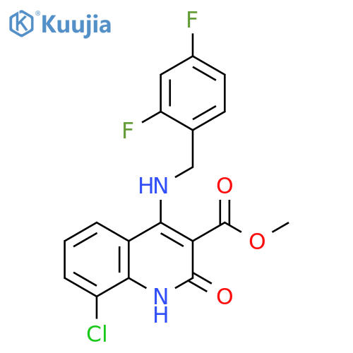 methyl 8-chloro-4-{[(2,4-difluorophenyl)methyl]amino}-2-oxo-1,2-dihydroquinoline-3-carboxylate structure