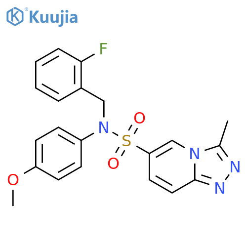 N-(2-fluorophenyl)methyl-N-(4-methoxyphenyl)-3-methyl-1,2,4triazolo4,3-apyridine-6-sulfonamide structure
