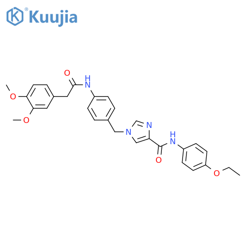 1-({4-[2-(3,4-dimethoxyphenyl)acetamido]phenyl}methyl)-N-(4-ethoxyphenyl)-1H-imidazole-4-carboxamide structure