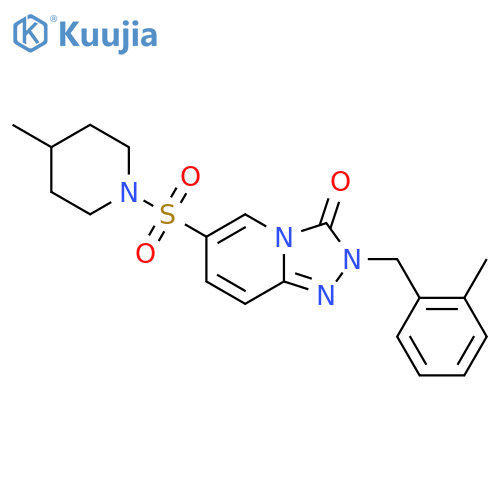 2-(2-methylphenyl)methyl-6-(4-methylpiperidin-1-yl)sulfonyl-2H,3H-1,2,4triazolo4,3-apyridin-3-one structure
