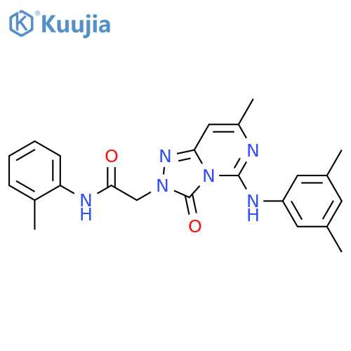 2-{5-(3,5-dimethylphenyl)amino-7-methyl-3-oxo-2H,3H-1,2,4triazolo4,3-cpyrimidin-2-yl}-N-(2-methylphenyl)acetamide structure