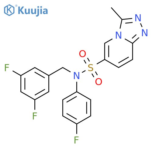 N-(3,5-difluorophenyl)methyl-N-(4-fluorophenyl)-3-methyl-1,2,4triazolo4,3-apyridine-6-sulfonamide structure