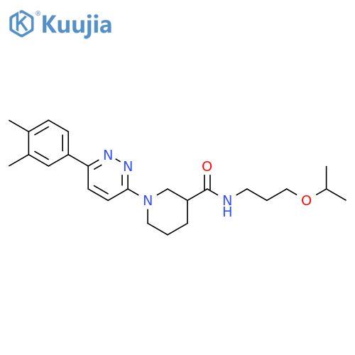1-[6-(3,4-dimethylphenyl)pyridazin-3-yl]-N-[3-(propan-2-yloxy)propyl]piperidine-3-carboxamide structure