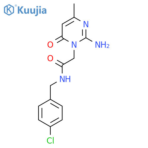 2-(2-amino-4-methyl-6-oxo-1,6-dihydropyrimidin-1-yl)-N-(4-chlorophenyl)methylacetamide structure