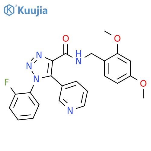 N-[(2,4-dimethoxyphenyl)methyl]-1-(2-fluorophenyl)-5-(pyridin-3-yl)-1H-1,2,3-triazole-4-carboxamide structure