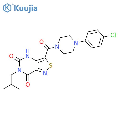 3-{[4-(4-chlorophenyl)piperazino]carbonyl}-6-isobutylisothiazolo[4,3-d]pyrimidine-5,7(4H,6H)-dione structure