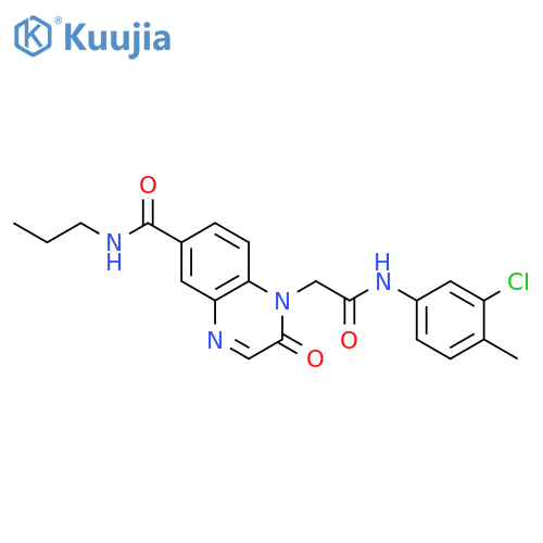 1-{[(3-chloro-4-methylphenyl)carbamoyl]methyl}-2-oxo-N-propyl-1,2-dihydroquinoxaline-6-carboxamide structure