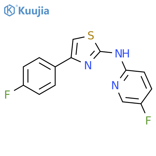 5-fluoro-N-[4-(4-fluorophenyl)-1,3-thiazol-2-yl]pyridin-2-amine structure