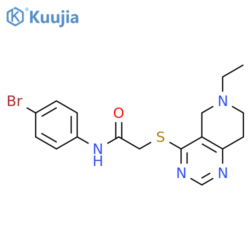 N-(4-bromophenyl)-2-({6-ethyl-5H,6H,7H,8H-pyrido4,3-dpyrimidin-4-yl}sulfanyl)acetamide structure