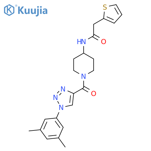 N-{1-1-(3,5-dimethylphenyl)-1H-1,2,3-triazole-4-carbonylpiperidin-4-yl}-2-(thiophen-2-yl)acetamide structure