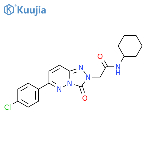 2-6-(4-chlorophenyl)-3-oxo-2H,3H-1,2,4triazolo4,3-bpyridazin-2-yl-N-cyclohexylacetamide structure