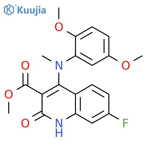 methyl 4-{[(2,5-dimethoxyphenyl)methyl]amino}-7-fluoro-2-oxo-1,2-dihydroquinoline-3-carboxylate structure