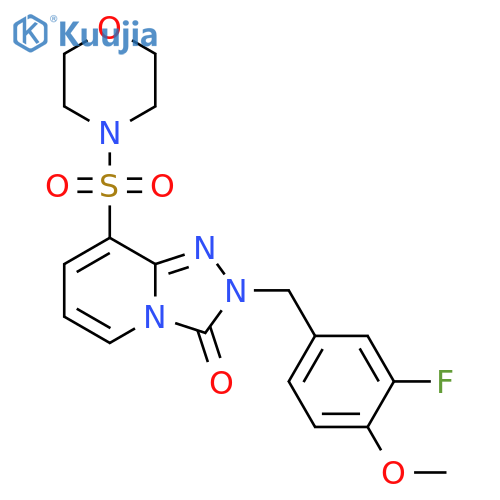 2-[(3-fluoro-4-methoxyphenyl)methyl]-8-(morpholine-4-sulfonyl)-2H,3H-[1,2,4]triazolo[4,3-a]pyridin-3-one structure