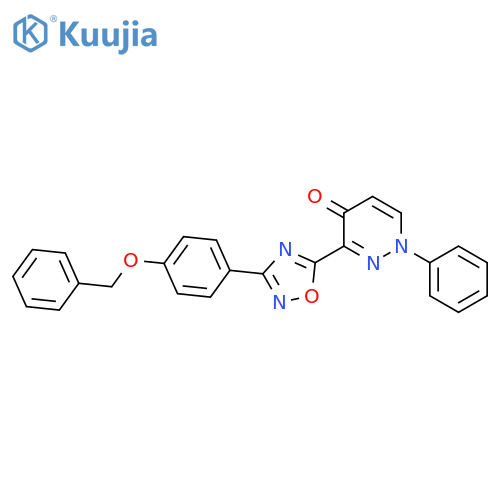 3-{3-[4-(benzyloxy)phenyl]-1,2,4-oxadiazol-5-yl}-1-phenyl-1,4-dihydropyridazin-4-one structure