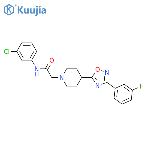N-(3-chlorophenyl)-2-{4-3-(3-fluorophenyl)-1,2,4-oxadiazol-5-ylpiperidin-1-yl}acetamide structure