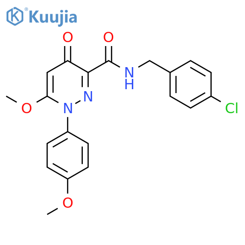 N-[(4-chlorophenyl)methyl]-6-methoxy-1-(4-methoxyphenyl)-4-oxo-1,4-dihydropyridazine-3-carboxamide structure