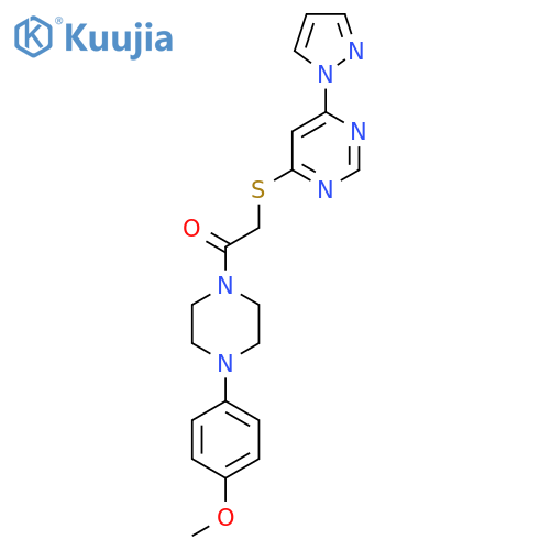 1-4-(4-methoxyphenyl)piperazin-1-yl-2-{6-(1H-pyrazol-1-yl)pyrimidin-4-ylsulfanyl}ethan-1-one structure