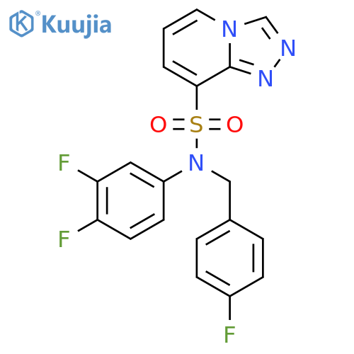 N-(3,4-difluorophenyl)-N-(4-fluorophenyl)methyl-1,2,4triazolo4,3-apyridine-8-sulfonamide structure