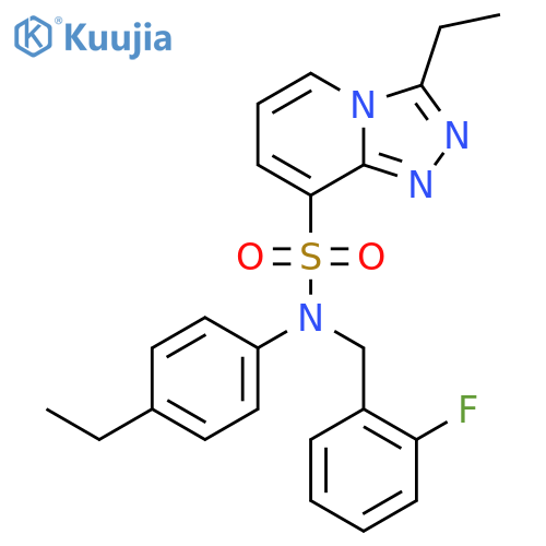 3-ethyl-N-(4-ethylphenyl)-N-[(2-fluorophenyl)methyl]-[1,2,4]triazolo[4,3-a]pyridine-8-sulfonamide structure
