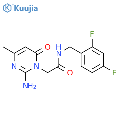 2-(2-amino-4-methyl-6-oxo-1,6-dihydropyrimidin-1-yl)-N-(2,4-difluorophenyl)methylacetamide structure