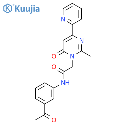 N-(3-acetylphenyl)-2-2-methyl-6-oxo-4-(pyridin-2-yl)-1,6-dihydropyrimidin-1-ylacetamide structure
