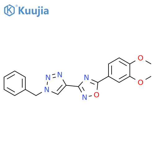 3-(1-benzyl-1H-1,2,3-triazol-4-yl)-5-(3,4-dimethoxyphenyl)-1,2,4-oxadiazole structure