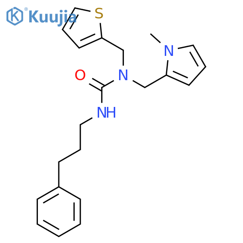 3-(1-methyl-1H-pyrrol-2-yl)methyl-1-(3-phenylpropyl)-3-(thiophen-2-yl)methylurea structure